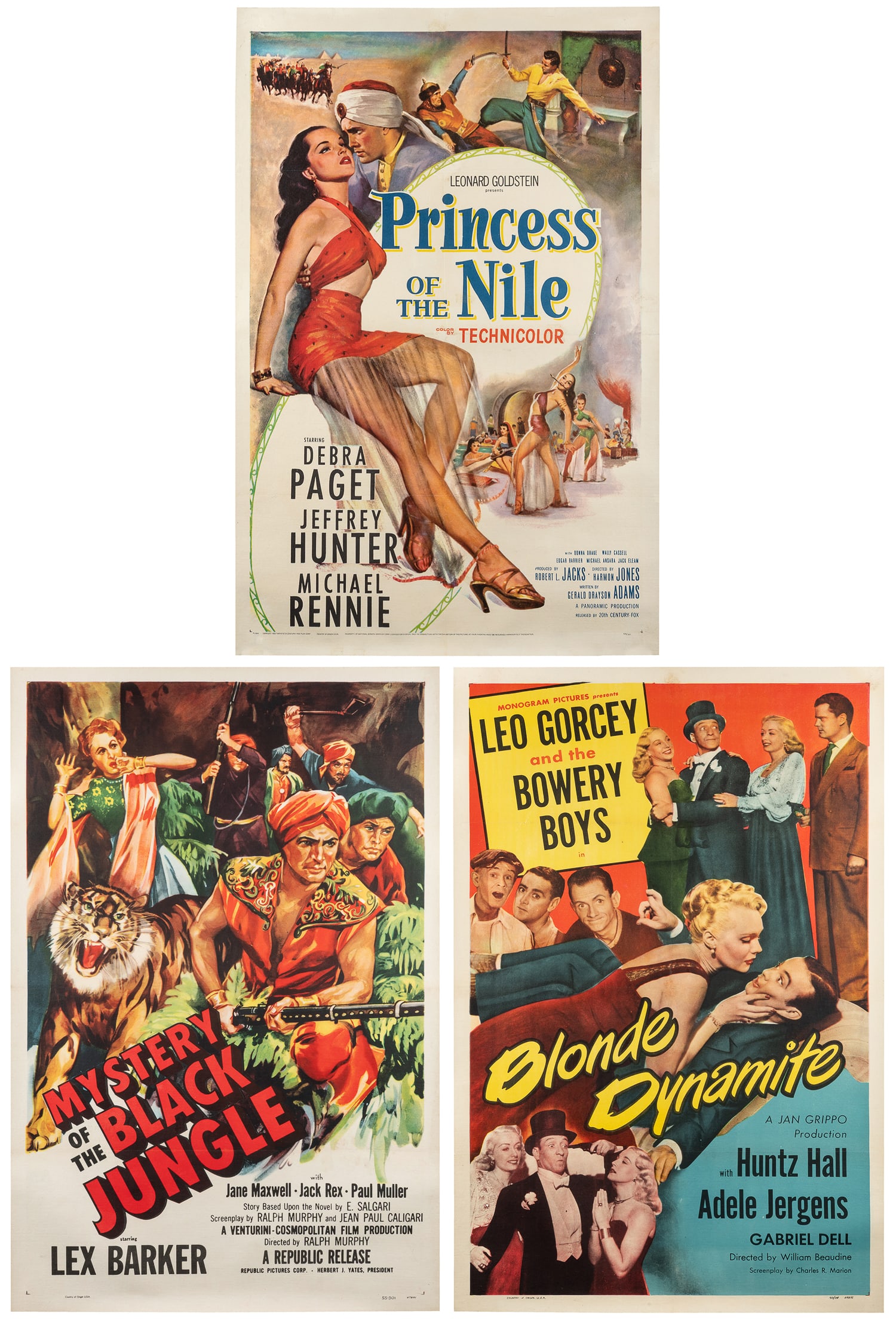 Three one-sheet linen-backed 1950s movie posters. (1 of 4)