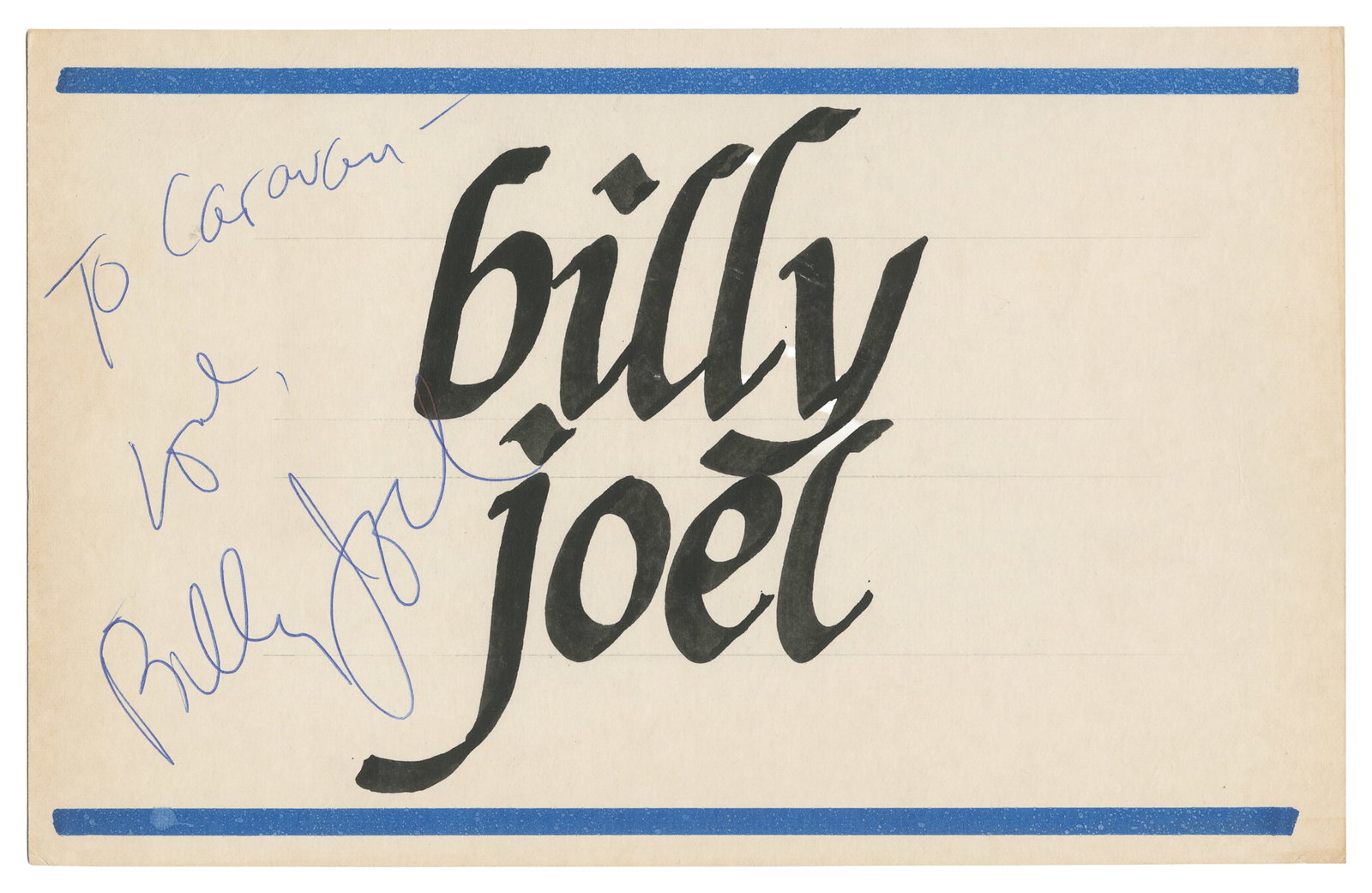 Billy Joel signed concert dressing room sign. (1 of 1)
