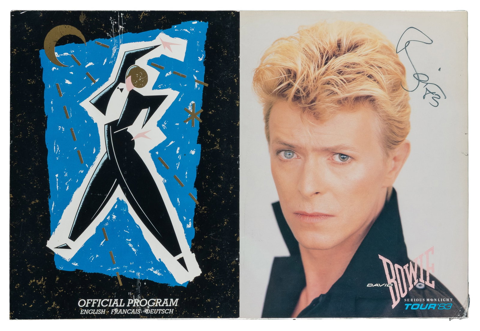 David Bowie Serious Moonlight Tour Program Cover. Signed. 1983. (1 of 2)
