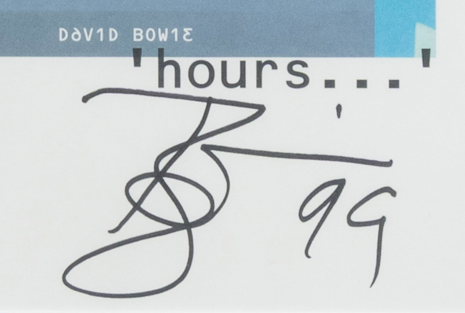 David Bowie "Hours" signed poster. - 2