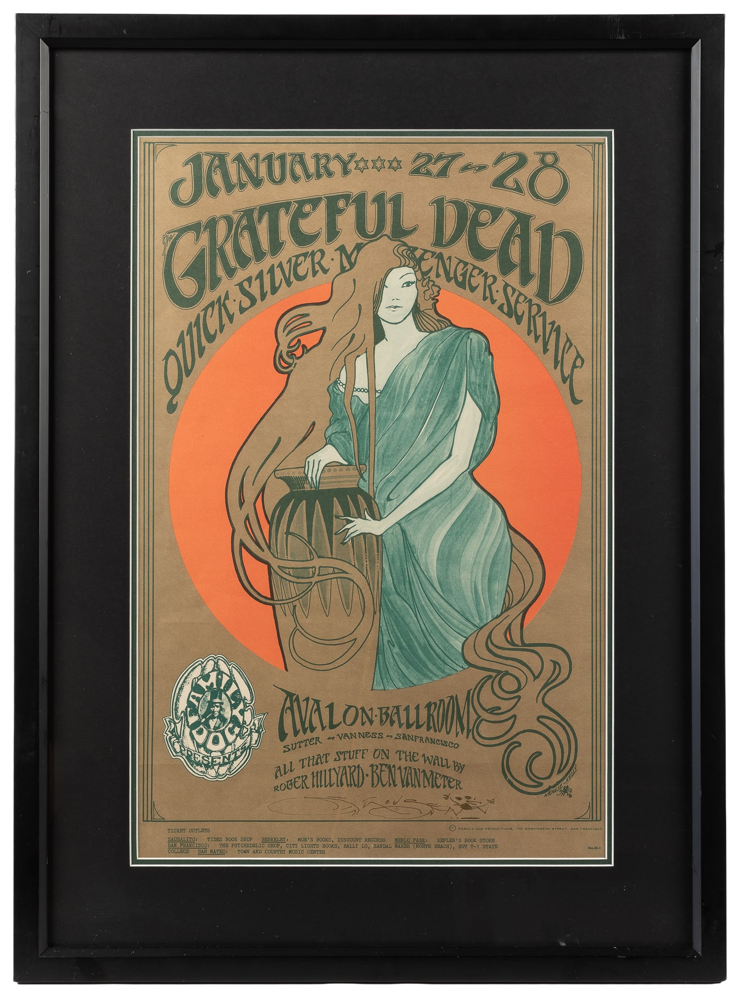 MOUSE, Stanley (b. 1940) and KELLEY, Alton (1940–2008). Grateful Dead / Avalon Ballroom. 1967. (1 of 2)