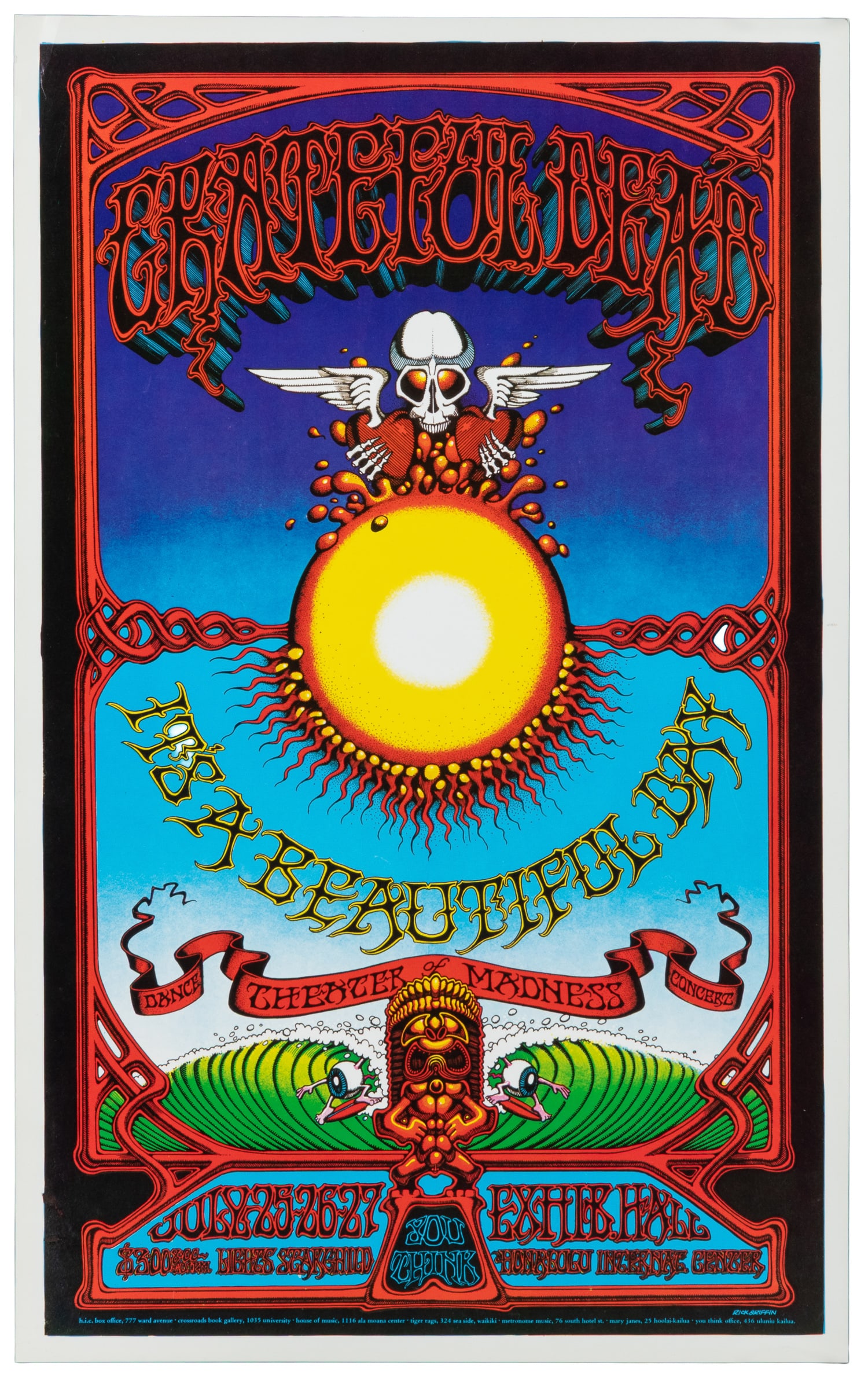 GRIFFIN, Rick (1944-1991). Grateful Dead / Honolulu International Center Arena. 1982. (1 of 1)