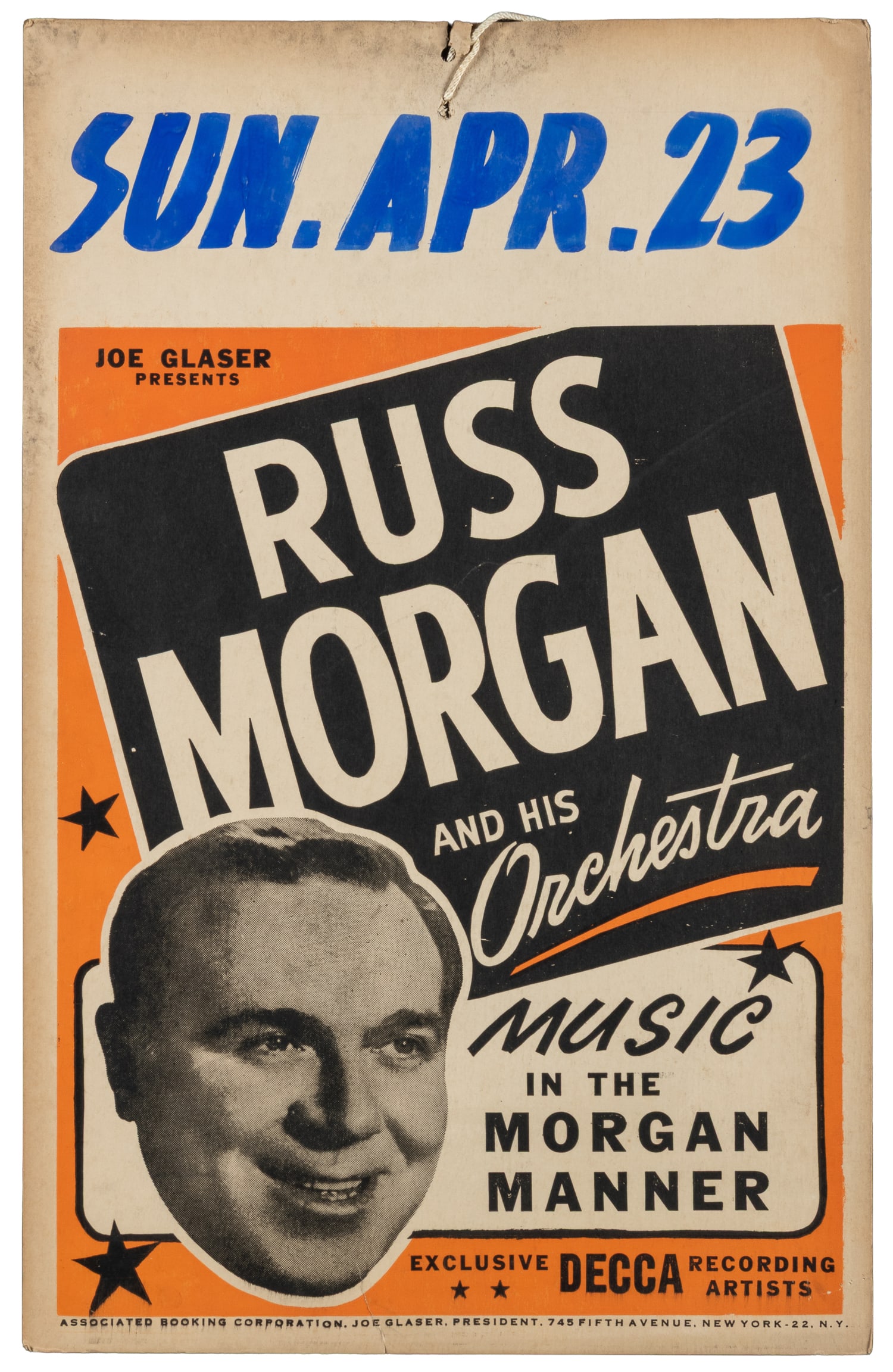 Six 1950s orchestra window cards. - 7