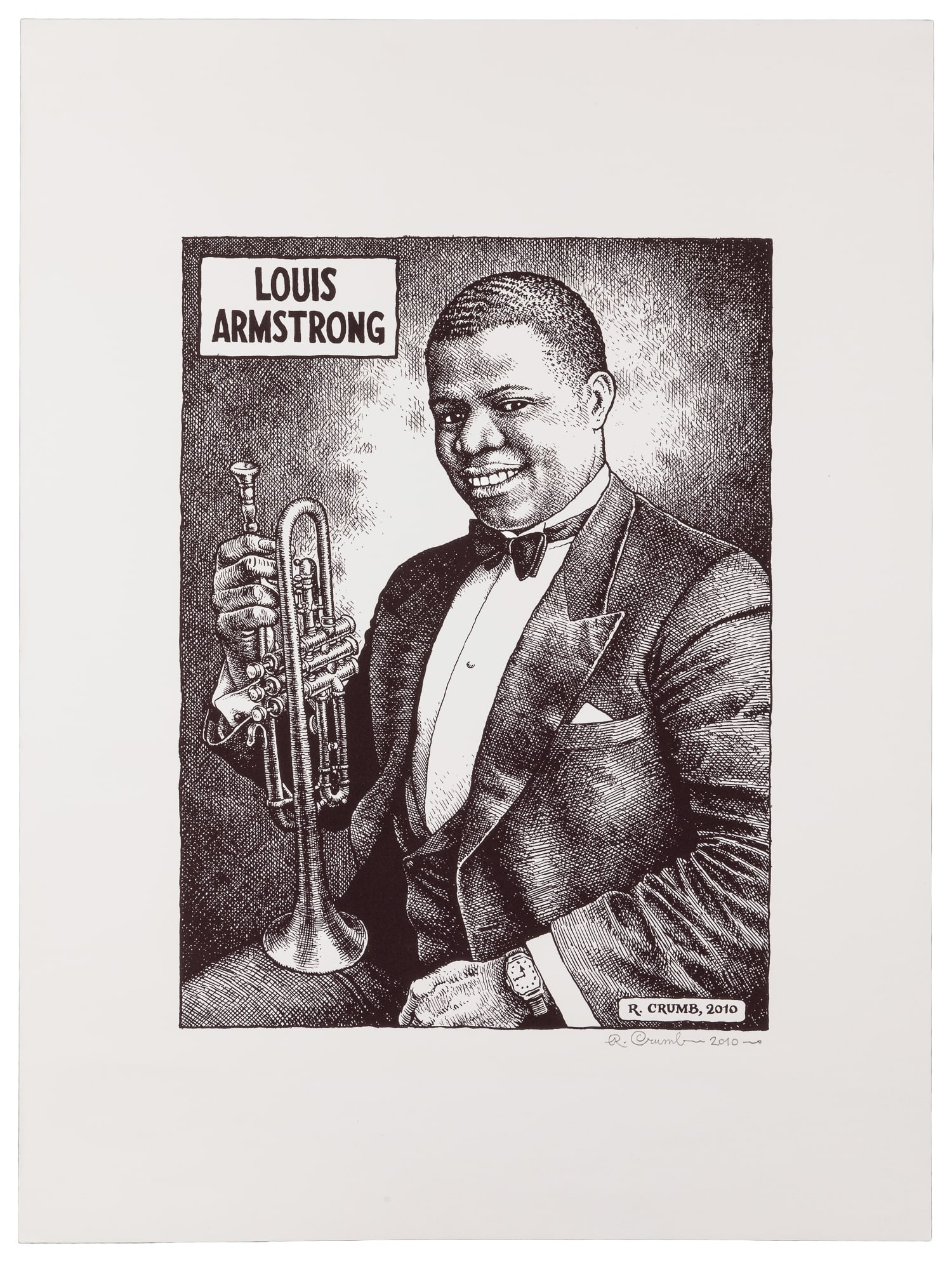 CRUMB, Robert (1943-). Louis Armstrong. 2010. (1 of 2)