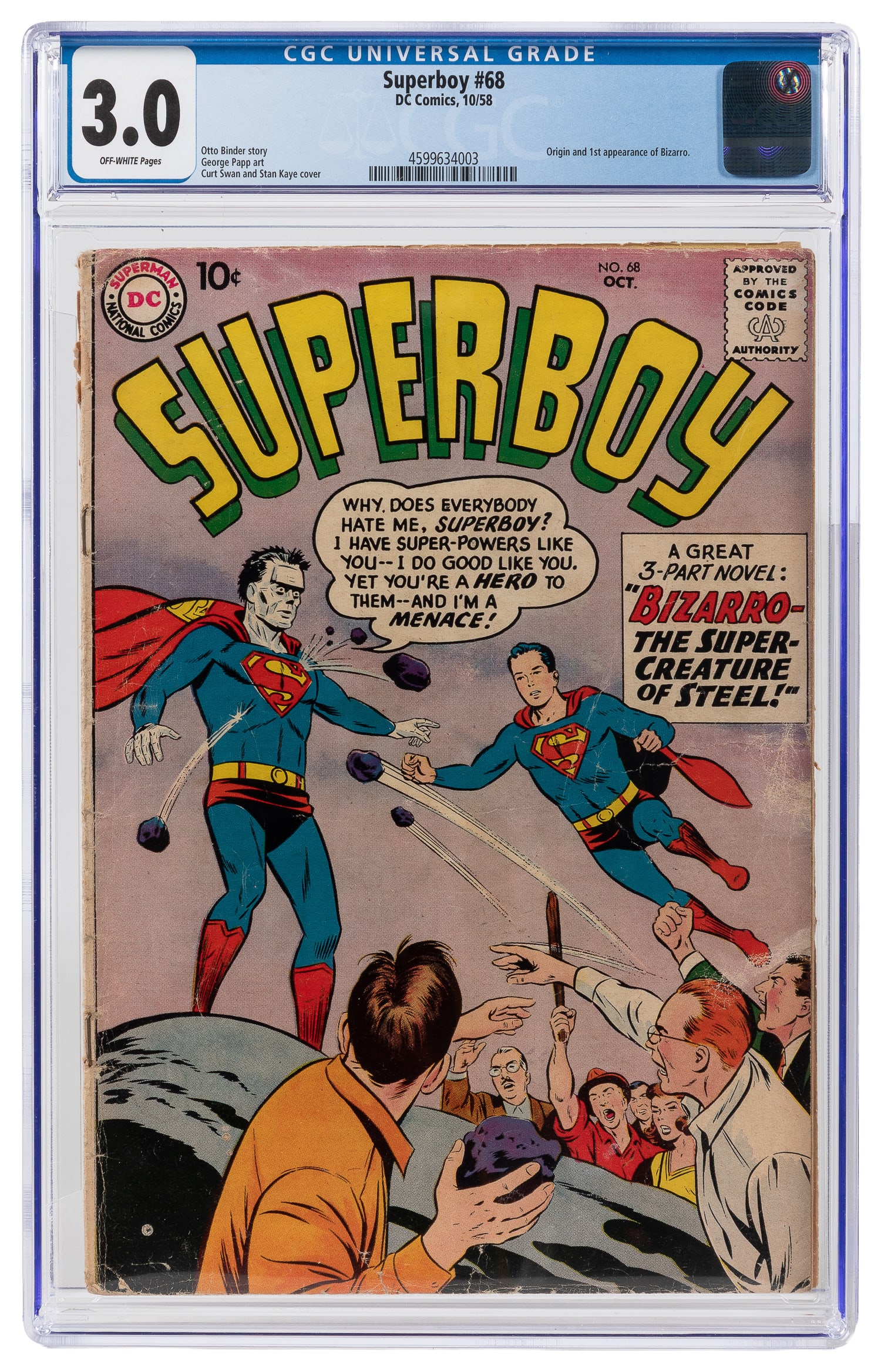 Superboy #68 (DC Comics, 1958) CGC 3.0. (1 of 1)