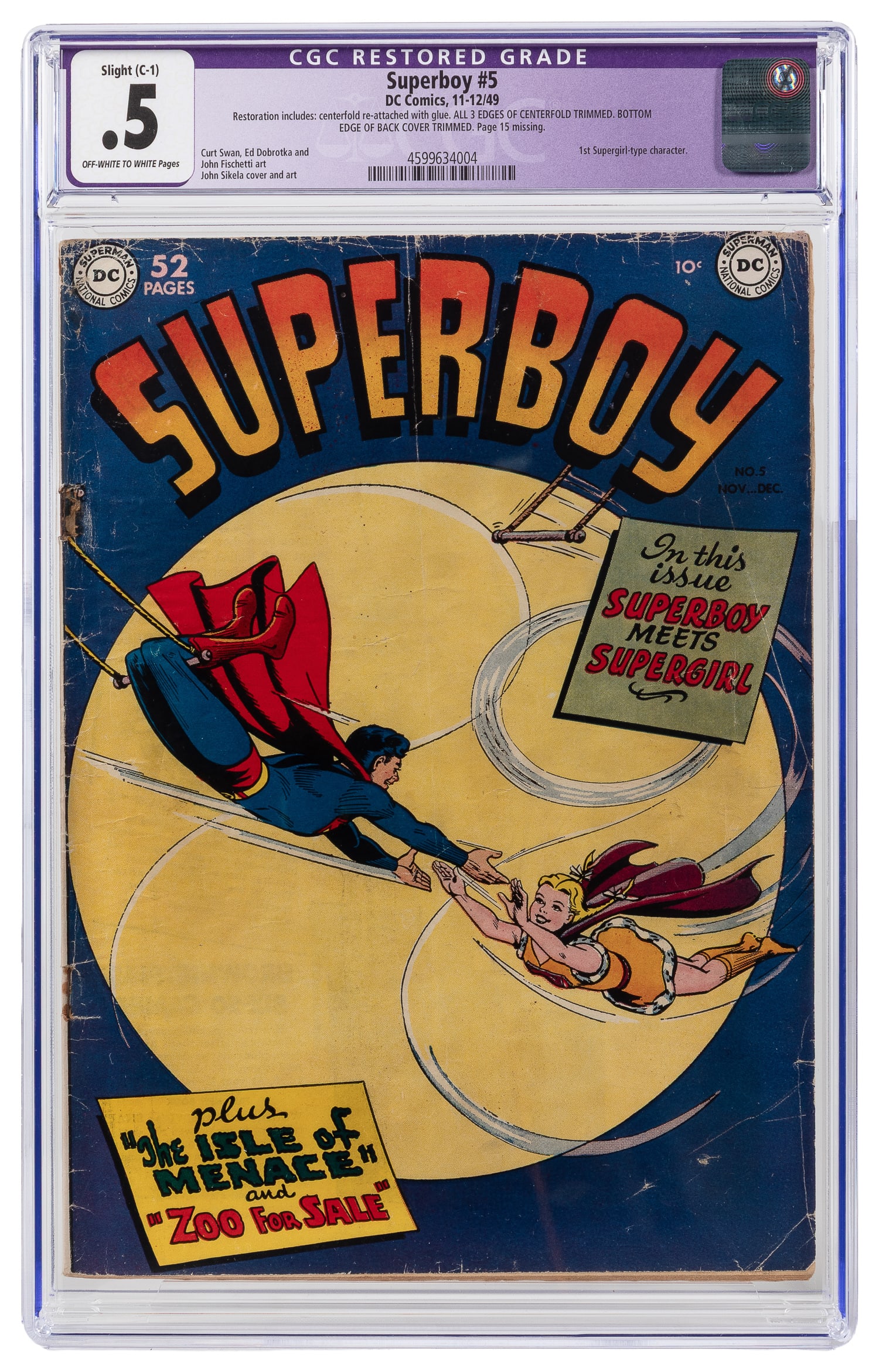 Superboy #5 (DC Comics, 1949) CGC .5 Restored. (1 of 1)