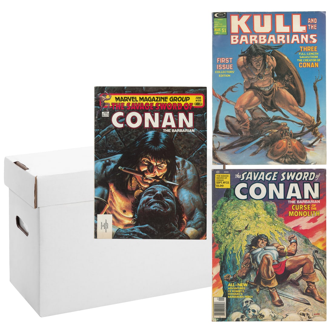 [COMICS]. Conan Comics Lot (78 issues). [Curtis/Marvel Comics 1973-1990].: [COMICS]. Conan Comics Lot (78 issues). [Curtis/Marvel Comics 1973-1990]. Including The Savage Sword of Conan (Curtis) #33, 53, 55 & 58; The Savage Sword of Conan (Marvel) #67, 69-71, 83, 86-118,