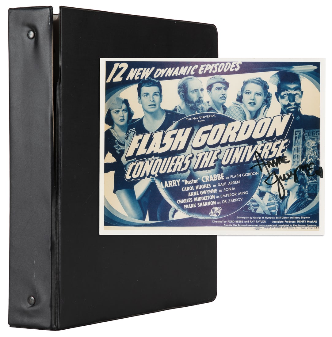 Flash Gordon Fan Archive. Circa 1970s-1990s.: Flash Gordon Fan Archive. Circa 1970s-1990s. A personal archive of film stills and ephemera from Flash Gordon and Flash Gordon's Trip to Mars, with signatures and inscriptions from actors Buster