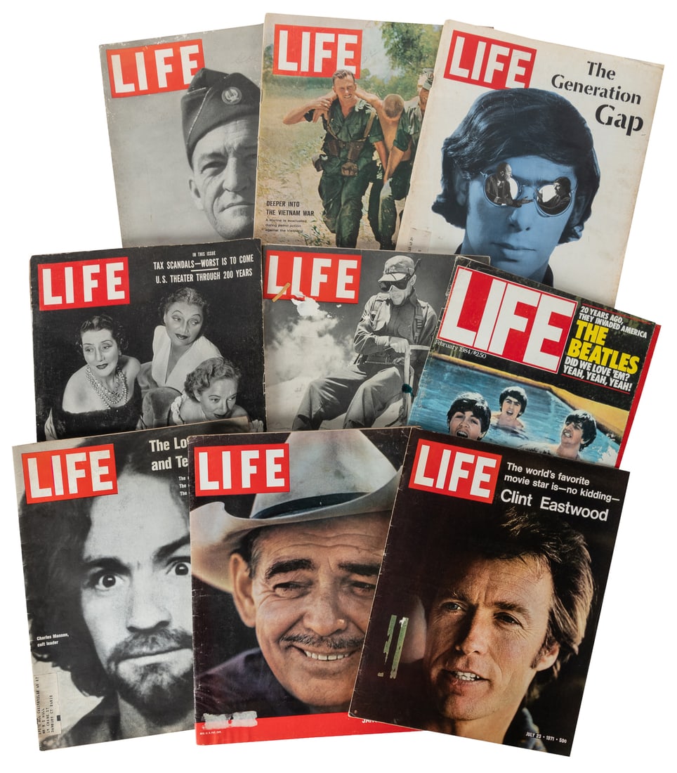 Ten Issues of LIFE Magazine. New York: Time Inc., 1942-1984. (1 of 1)