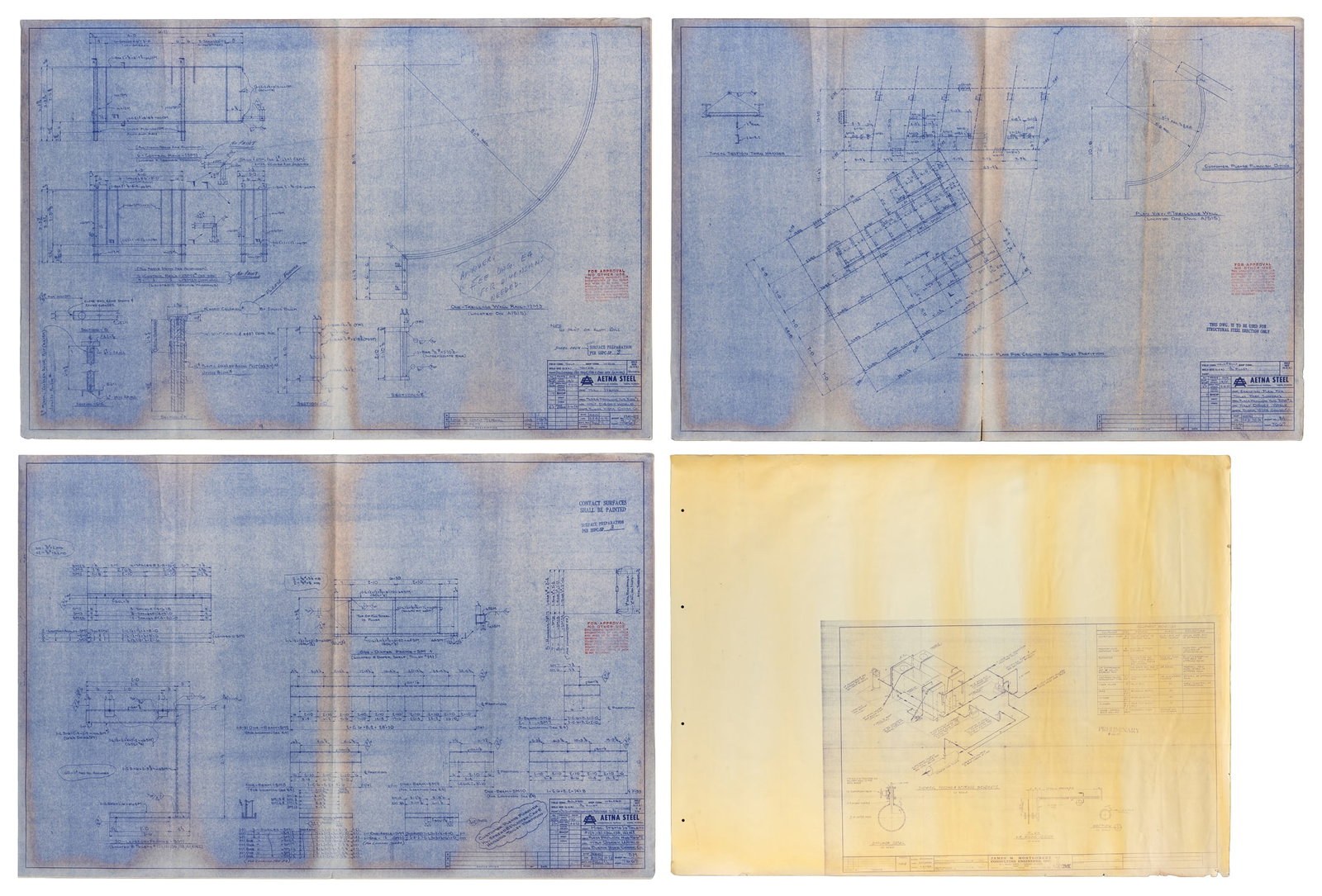 Set of Three Walt Disney World Blueprints. Circa 1970s. (1 of 5)