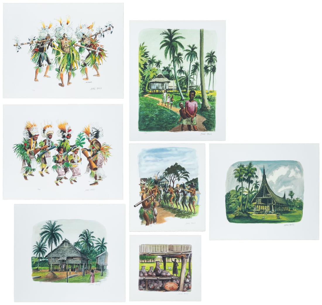 [DISNEYANA]. DAVIS, Marc Fraser (American, 1913-2000). Group of 12 Papua New Guinea Prints. Circa (1 of 7)
