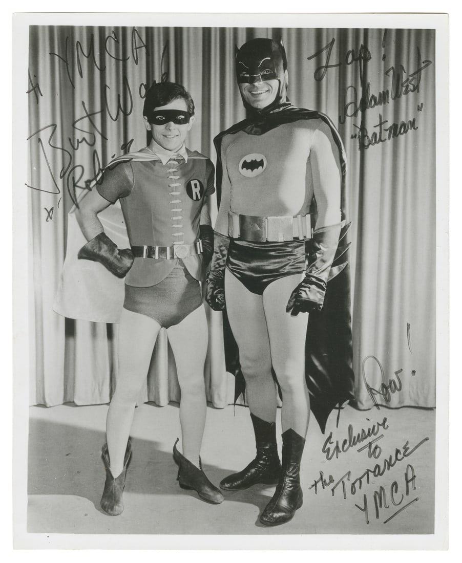 [BATMAN AND ROBIN]. WEST, Adam (1928-2017) and WARD, Burt (b. 1945). Signed Photo. [Torrance, CA: (1 of 1)