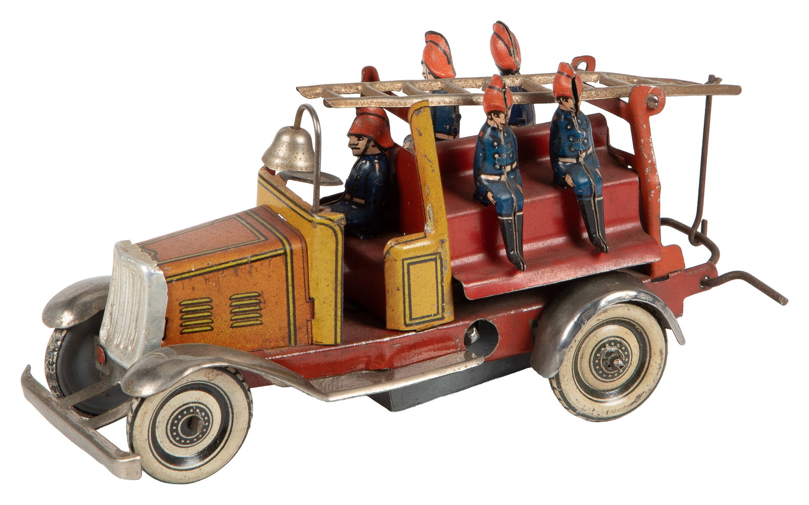 Tin lithograph fire engine penny toy. (1 of 2)