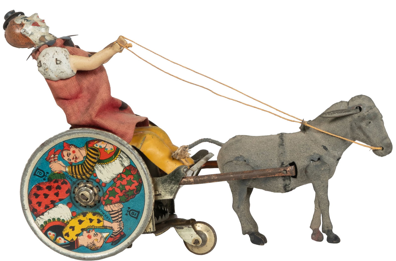 Lehmann Clown and Balky Mule tin wind-up toy. (1 of 2)