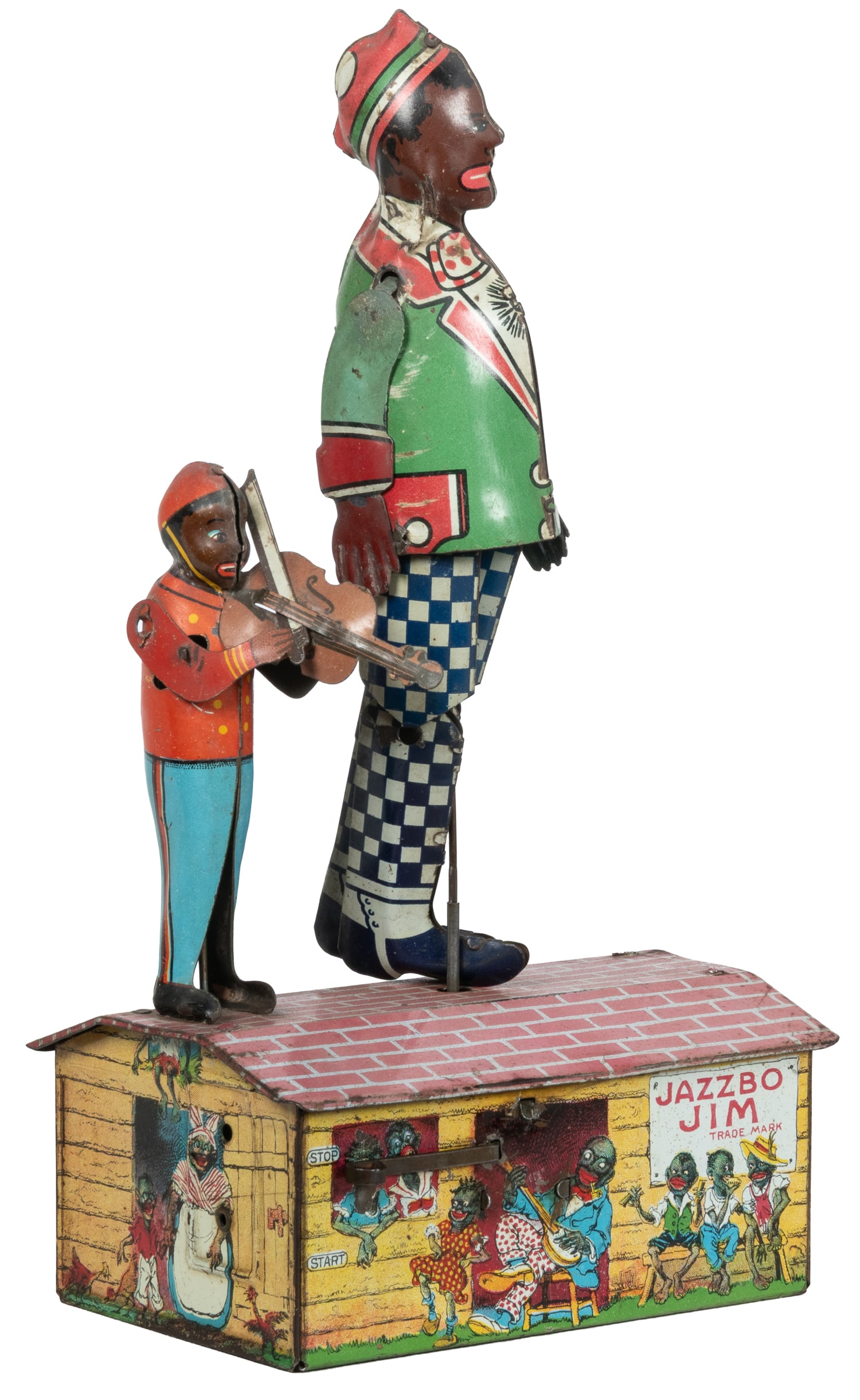 Unique Art Jazzbo Jim wind-up tin toy. (1 of 3)