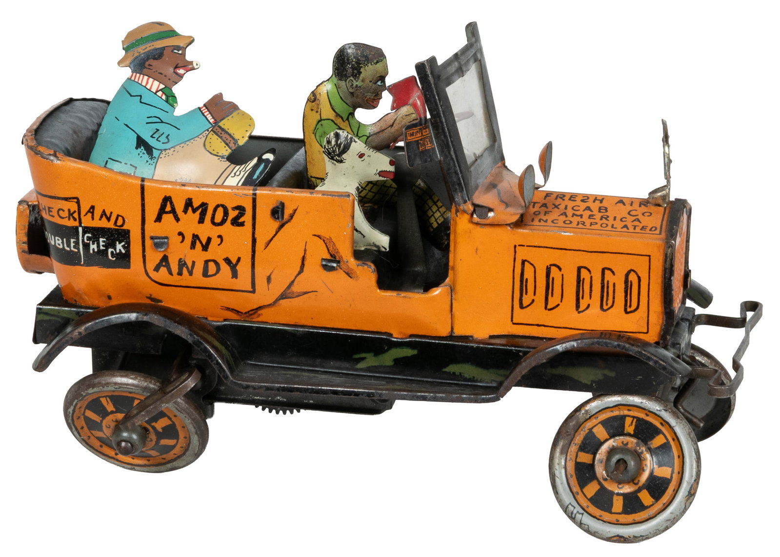 Amos 'n Andy Fresh Air Taxi Cab tin wind-up toy. (1 of 2)
