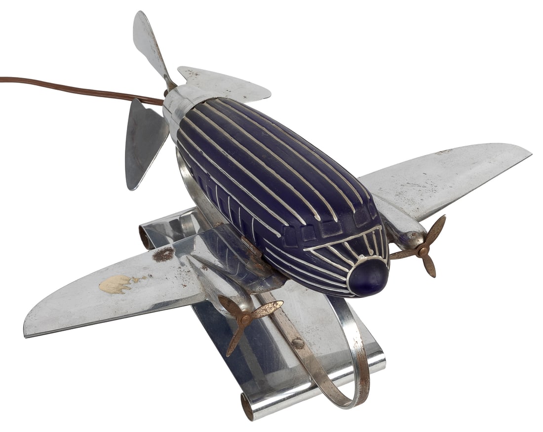 Art Deco airplane table lamp. - 2