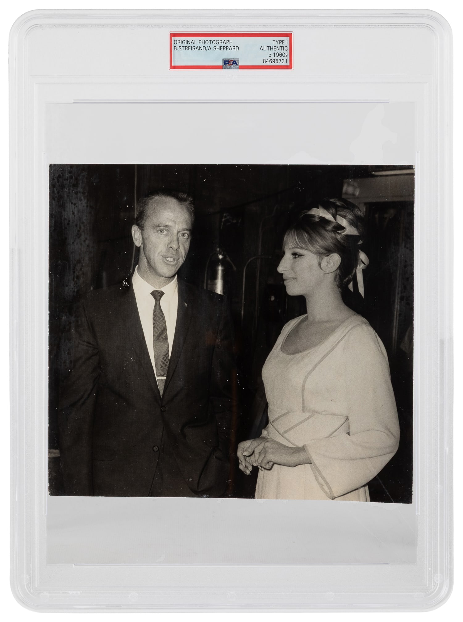 Photograph of Barbra Streisand and Alan Sheppard (PSA Type I). Circa 1960s. (1 of 1)
