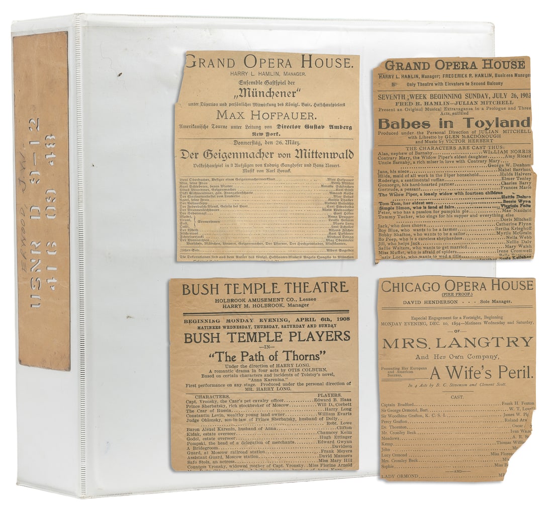 [CHICAGO THEATER]. Huge Archive of Nearly 300 Vintage Programs for Chicago Theaters. [Chicago: ca. (1 of 9)