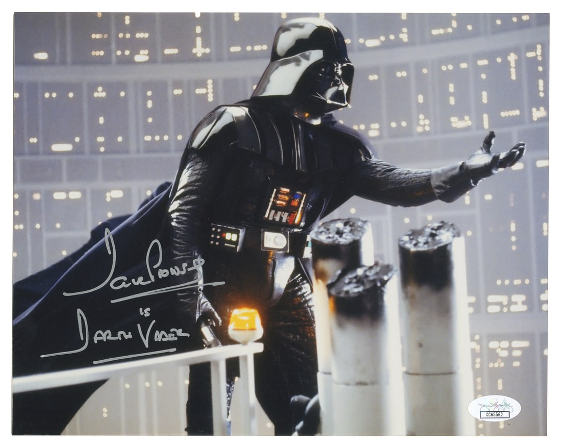 [STAR WARS]. PROWSE, David (1935-2020). Signed Photo of Prowse as Darth Vader in The Empire Strikes (1 of 2)