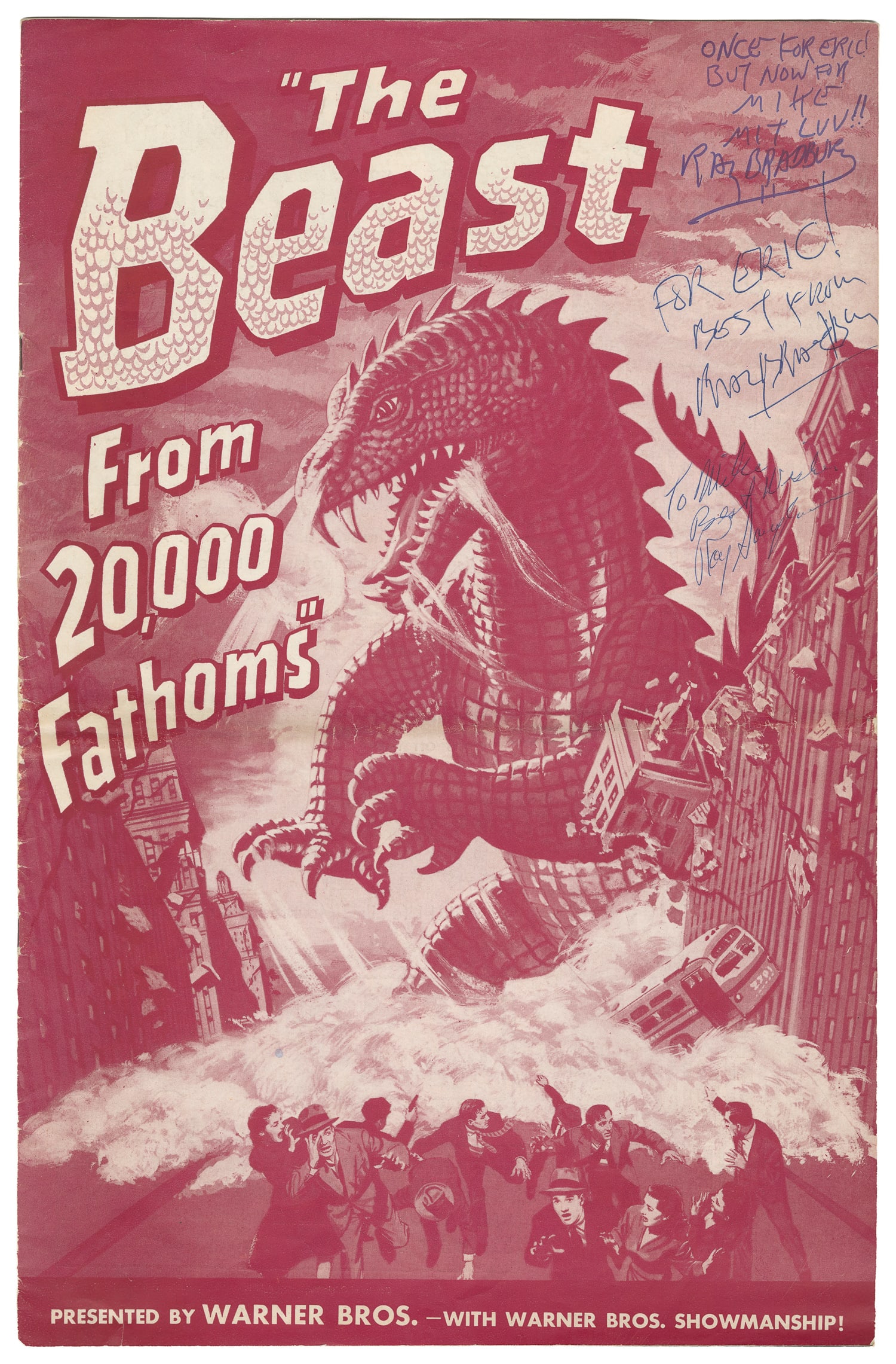 [RAY BRADBURY]. The Beast from 20,000 Fathoms. Warner Bros., 1953. (1 of 1)