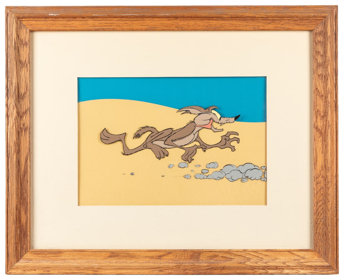 [ANIMATION CEL]. [JONES, Chuck (1912-2002)]. Wile E. Coyote Chasing the Road Runner. [Hollywood: (1 of 2)