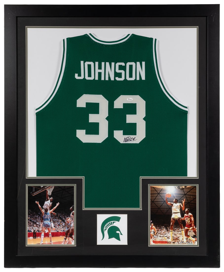 Magic Johnson Michigan State signed jersey. (1 of 2)