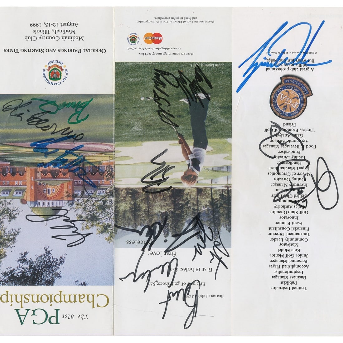Tiger Woods signed 1999 PGA Championship brochure. (1 of 2)