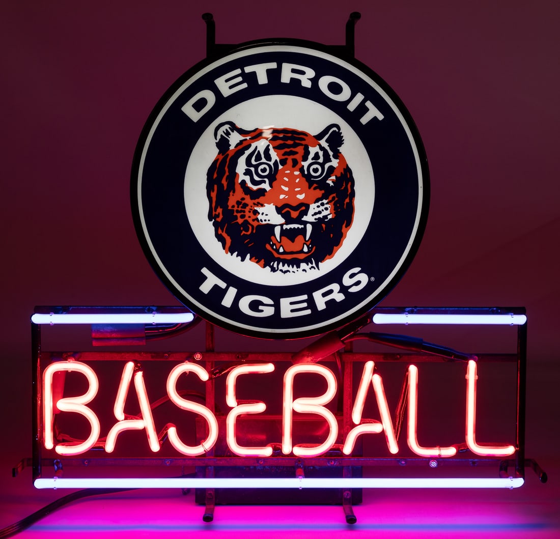 Detroit Tigers Baseball neon sign. (1 of 2)