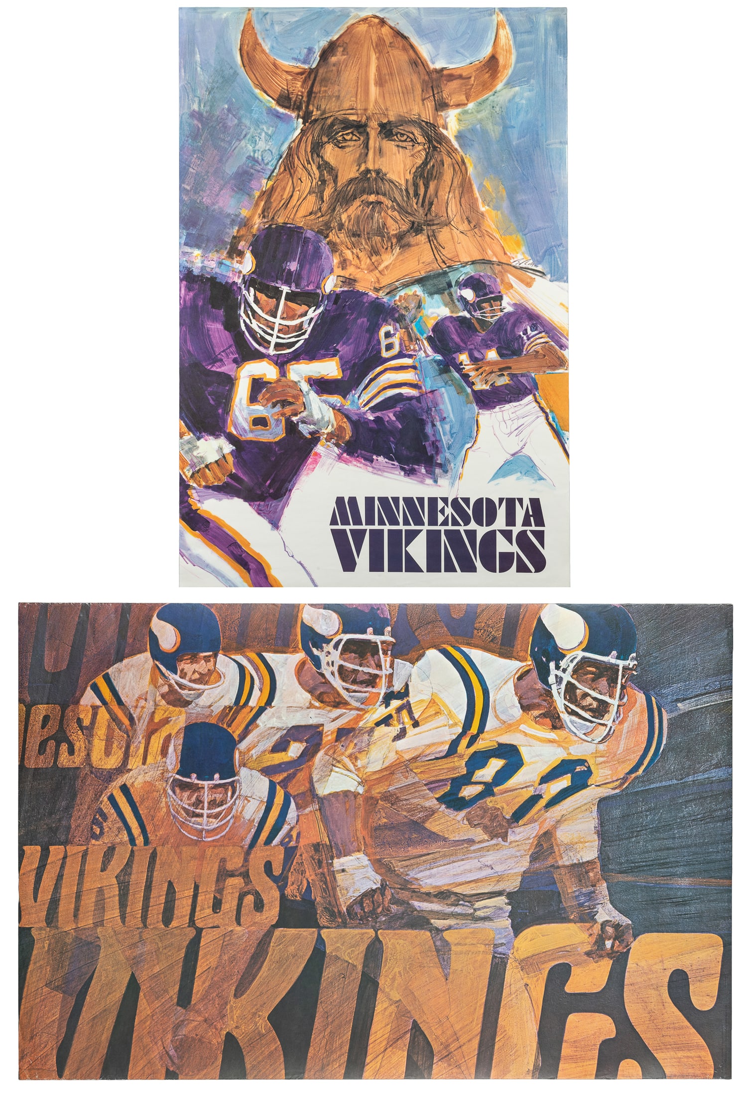 [NFL] Pair of Minnesota Vikings Posters. 1968-1972. (1 of 3)