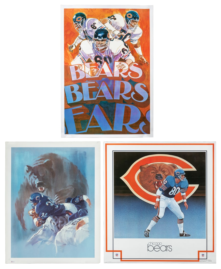 [NFL] Three Chicago Bears Posters. 1970s/1980s. (1 of 4)