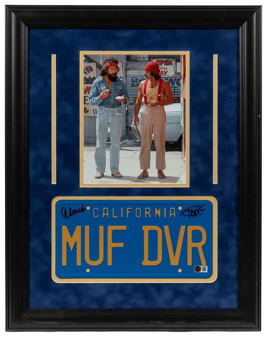 Cheech and Chong signed license plate. (1 of 1)