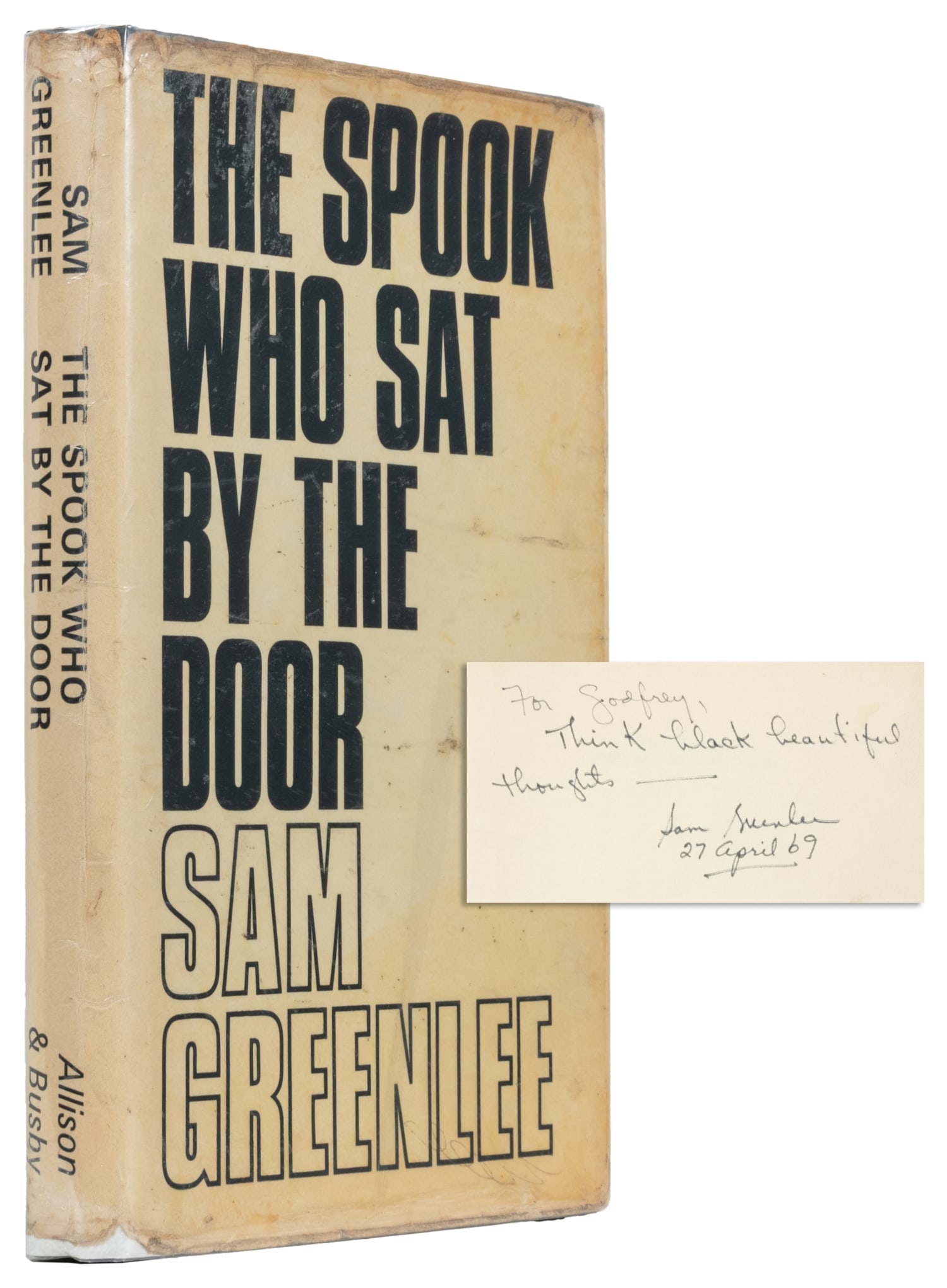 [AFRICAN AMERICANA]. GREENLEE, Sam (1930-2014). The Spook Who Sat by the Door. London: Allison & (1 of 3)