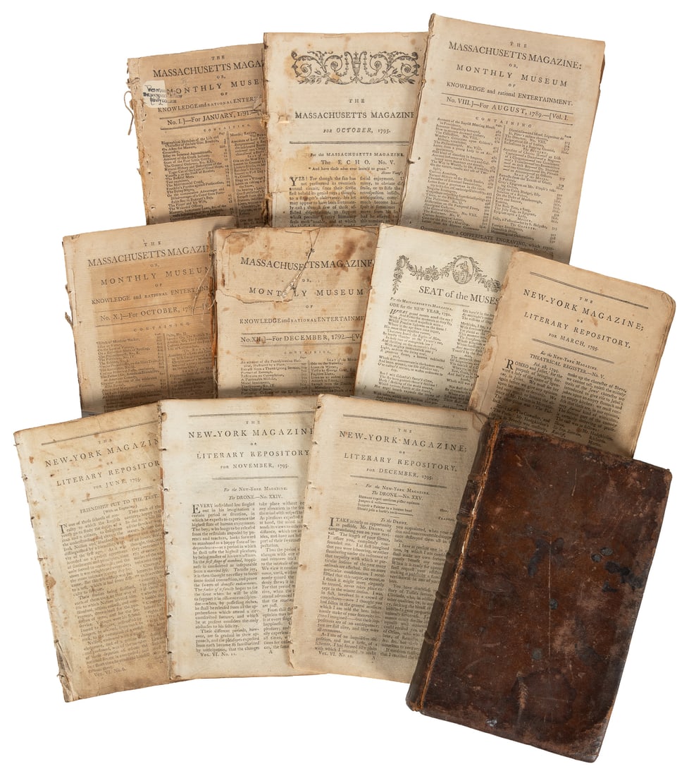 [AMERICANA]. [EARLY AMERICAN MAGAZINES]. Group of 4 Bound and Unbound Volumes of Post-Revolutionary (1 of 1)