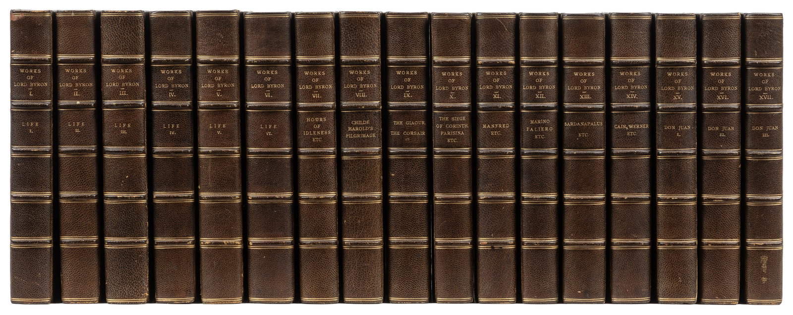 [FINE BINDINGS AND SETS]. BYRON, George Gordon, Lord (1788-1824). The Works of Lord Byron... London: (1 of 1)