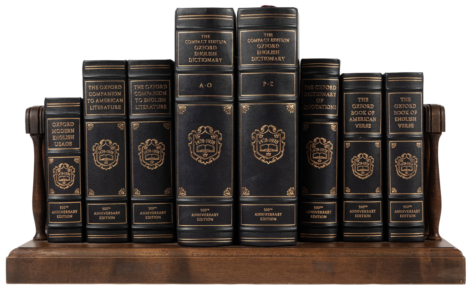 [FINE PRESS BOOKS]. The Oxford Reference Classics of the English Language with Wooden Shelf. (1 of 1)