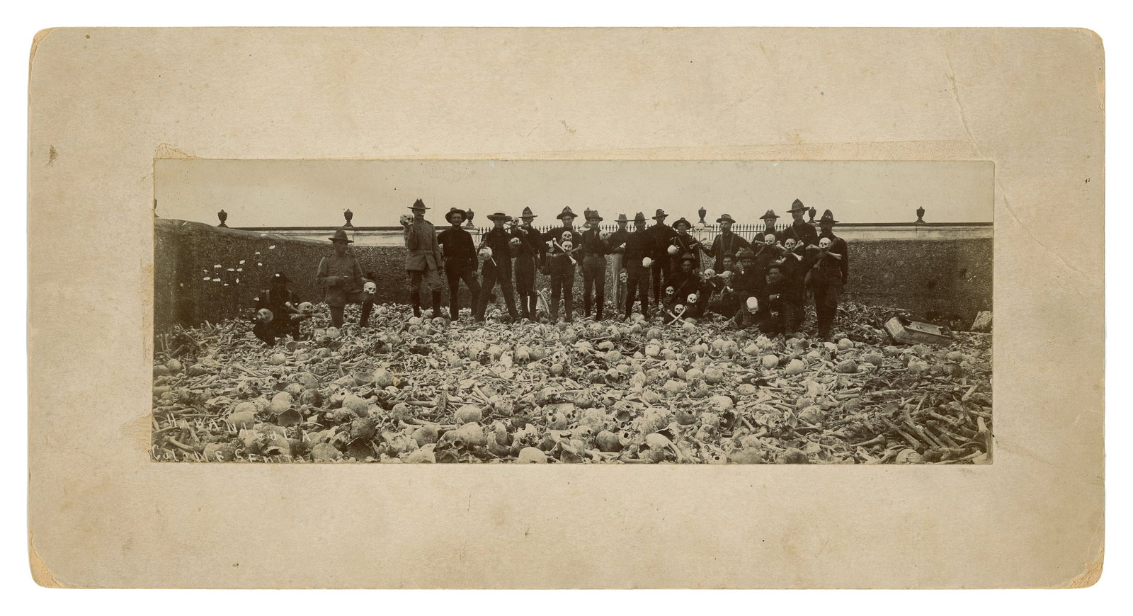 Group of images depicting Cuba Spanish American War. Circa 1890s.: Group of images depicting Cuba Spanish American War. Circa 1890s. Images depict the Bone Pit / Bone Graveyard, street scenes, education restructuring celebration, victory celebration, and ship
