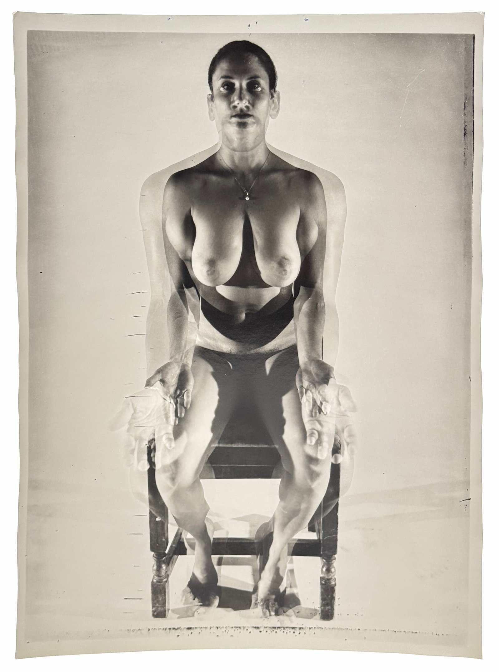 Randy Sprout Artist’s Reference Photograph of Seated Figure, Large-Format Double Exposure (1 of 1)