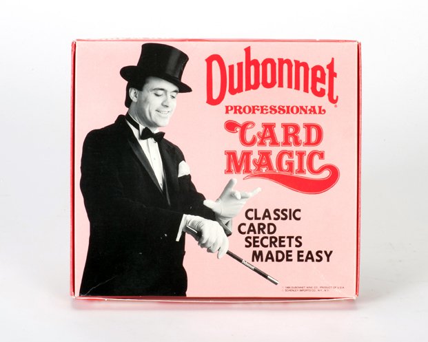 Dubonnet Professional Card Magic Set: Dubonnet Professional Card Magic Set. Chicago, Fun Incorporated, 1986. Advertising premium magic set with custom-printed box and instructions, used by Dubonnet Wine Co. to advertise its wares. Include