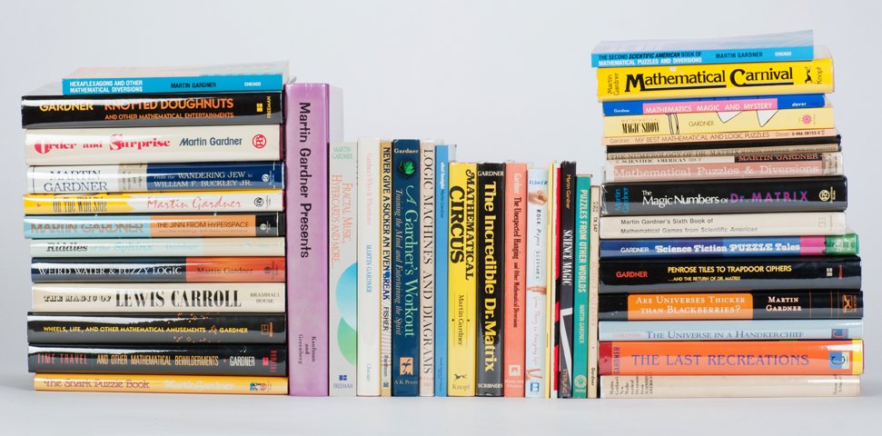 42 Martin Gardner math, puzzle and logic books: [Martin Gardner] Group of 42 Martin Gardner math, puzzle and logic books. Including Martin Gardner Presents (1993); Whys & Wherefores (1989); On Science, Literature and Religion (2000); Order and Surp