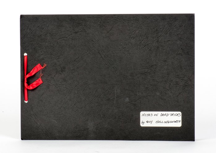Hollingworth, Guy. Notes on Card Tricks: Hollingworth, Guy. Notes on Card Tricks. Author: [n.d.]. Lecture notes bound with red ribbon in black card-stock covers. Illustrated. Long 4to pages. Very good. Uncommon.