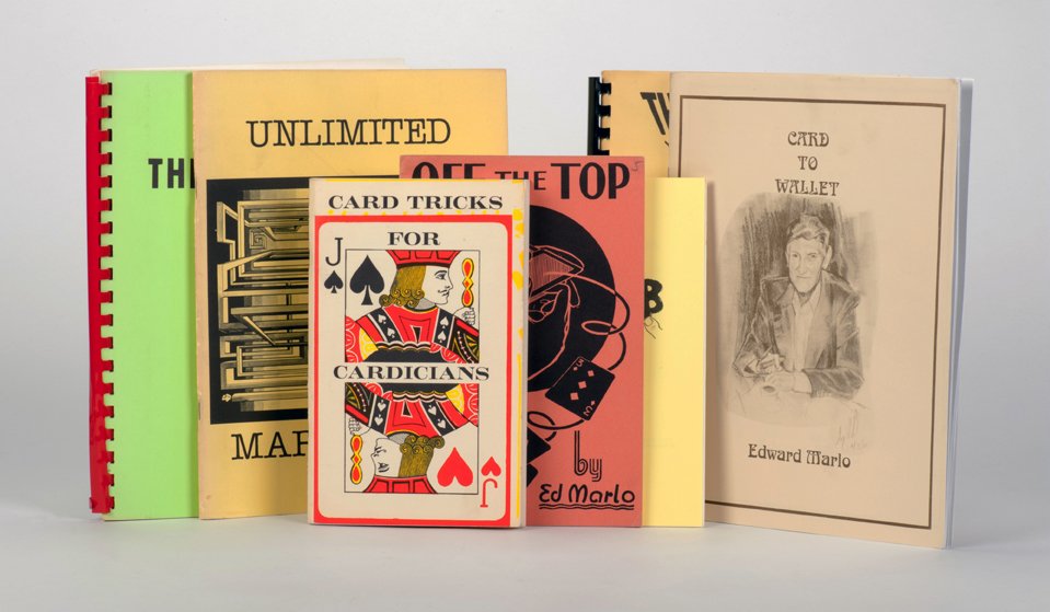 Marlo, Edward. Lot of fourteen card magic books: Marlo, Edward. Lot of fourteen card magic books. Including A Devilish Miracle (1948), The Magic Seven (1954), Side Steals (1969), Faro Shuffle (1972), Estimation (1975), Let’s See The Deck (1977), F