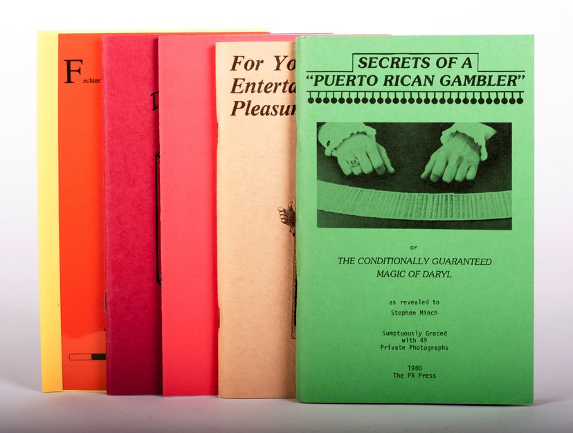 Minch, Stephen. “Secrets of a “Puerto Rican Gambler”: Minch, Stephen. “Secrets of a “Puerto Rican Gambler” and four additional lecture notes. Being “Something for Everyone”; “For Your Entertainment Pleasure”; “Fechter’s Finger Flicking 