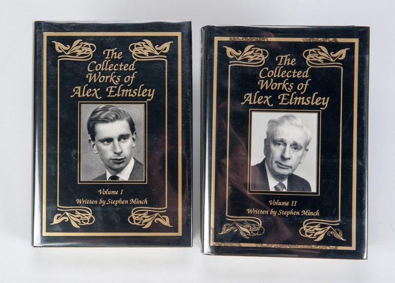 Minch, Stephen. The Collected Works of Alex Elmsley: Minch, Stephen. The Collected Works of Alex Elmsley Vols. I and II. Tahmoa: L & L Publishing, 1991 and 1994. Black cloth with jackets. Illustrated. Tall 8vos. Very good.