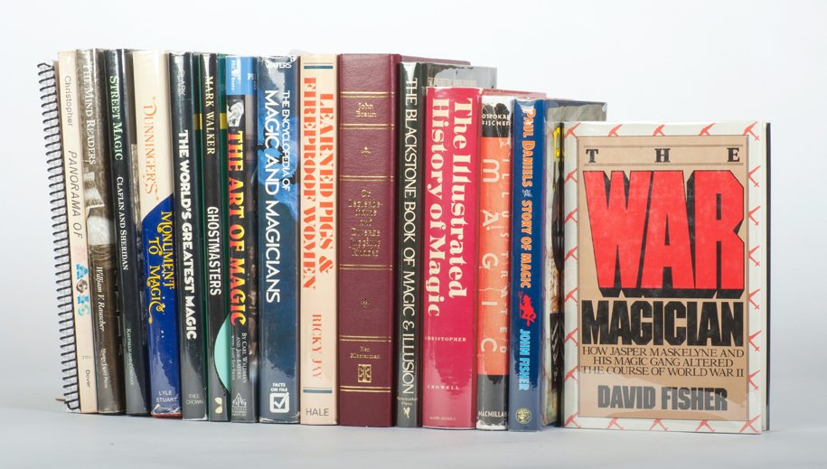 Group of 16 books on magic history: [Miscellaneous] Group of 16 books on magic history. Including Learned Pigs & Fireproof Women (1986) by Ricky Jay; Ghostmasters (1991) by Mark Walker; Paul Daniels and the Story of Magic (1987) by John