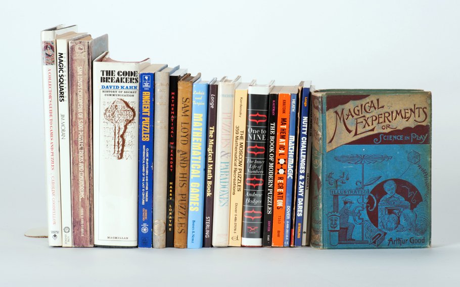 22 books of recreational puzzles, math, challenges, etc: [Puzzle Books] Group of 22 books of recreational puzzles, math, challenges and tricks. Including Magical Experiments (1892) by Arthur Good; Sam Loyd and His Puzzles (1928) by Loyd; I’ll Bet You Can�