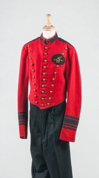 Francisco Spook Show Assistant’s Costume: Francisco (Arthur F. Bull). Francisco Spook Show Assistant’s Costume. American, 1940s. Red bellhop-style jacket and pants worn by one of the male assistants on Francisco’s Ghost Show, which toured
