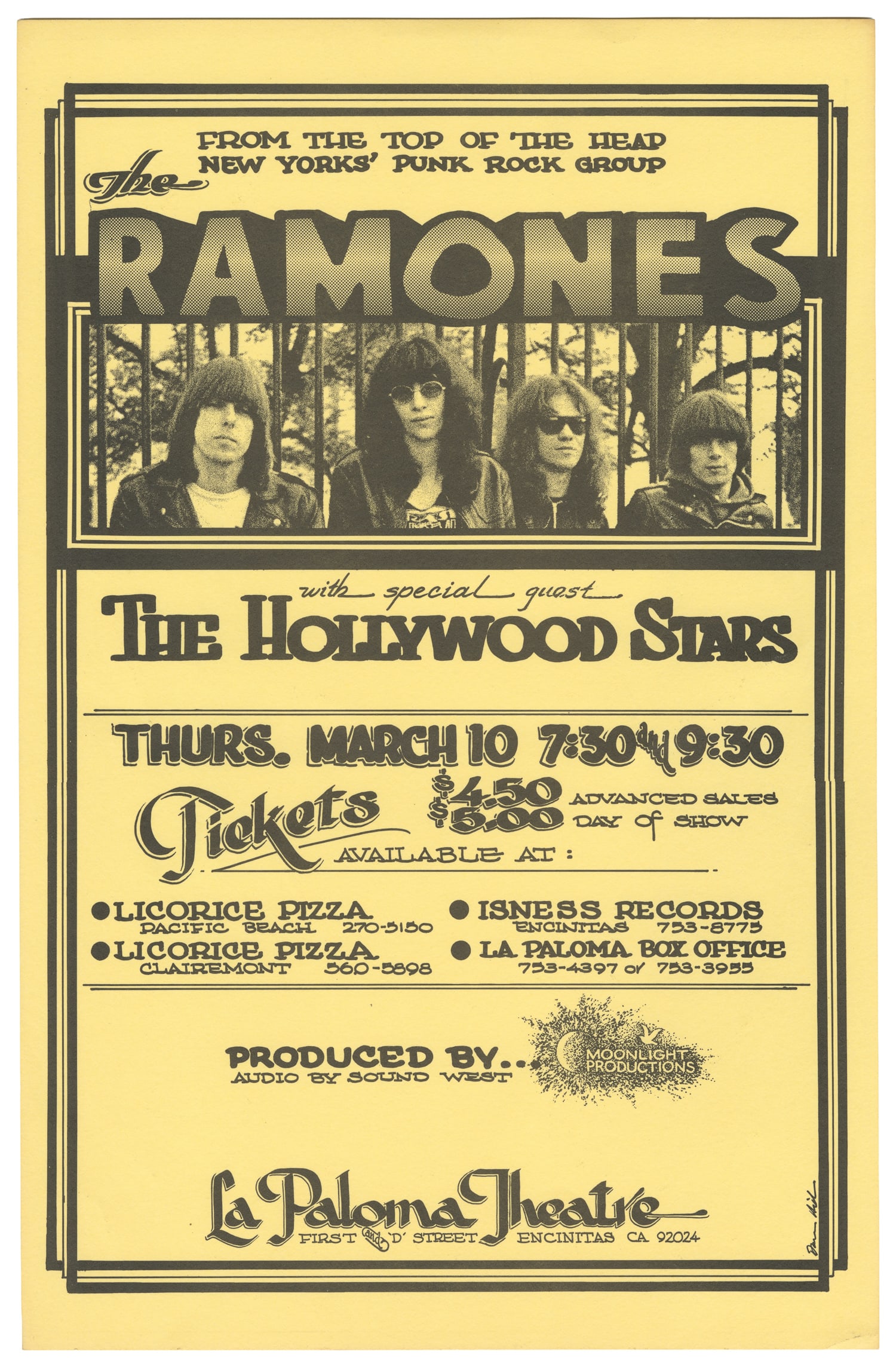 The Ramones / La Paloma Theater. March 10, [1977]. (1 of 1)