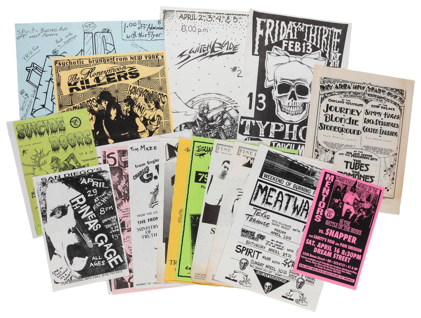 Group of 17 California Punk Flyers. US: v.p., ca. 1980s. (1 of 1)