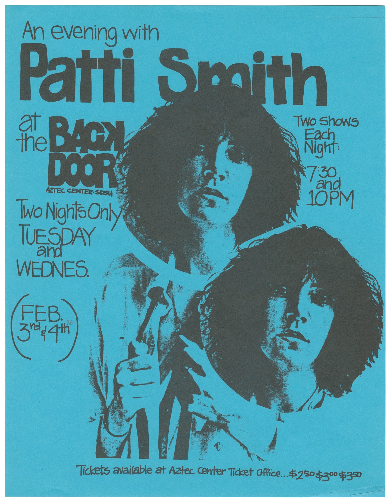 An Evening with Patti Smith at the Back Door. Feb. 3 and 4, 1976. (1 of 1)